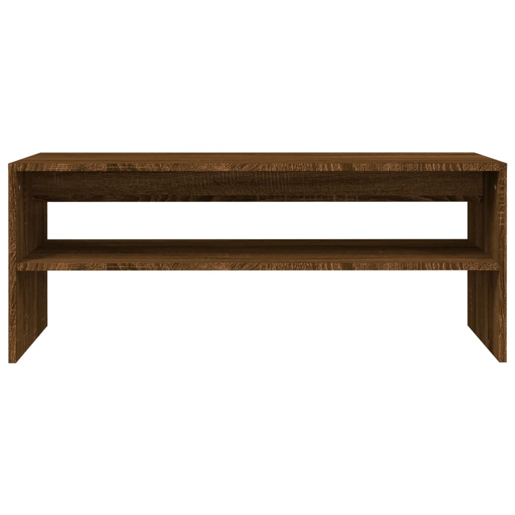 Tavolino Salotto Rovere Marrone 100x40x40 cm Legno Multistrato