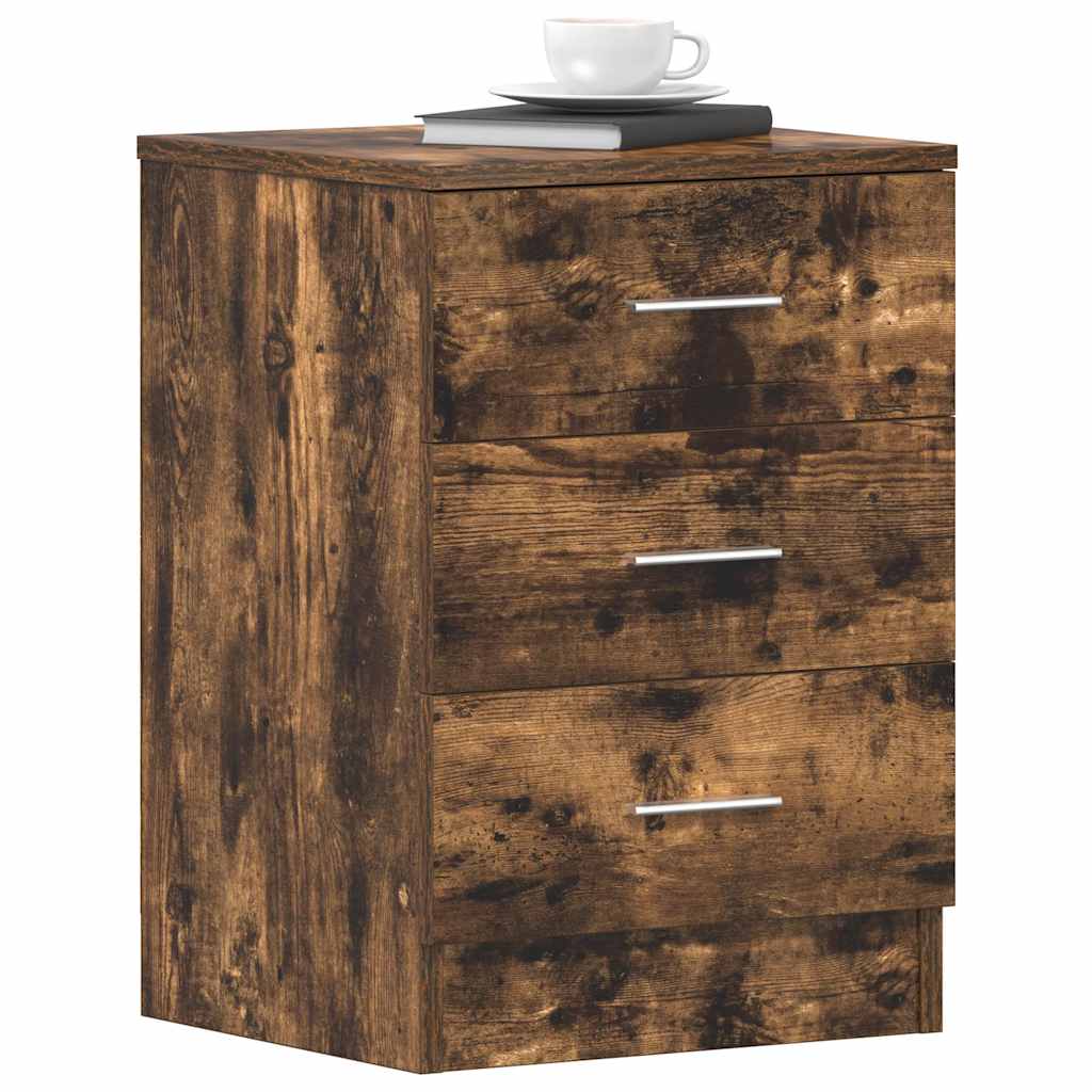 Comodino Rovere Fumo 38x35x56 cm in Legno Multistrato