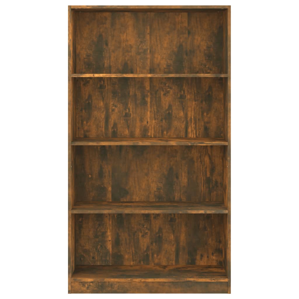 Libreria a 4 Ripiani Rovere Fumo 80x24x142 cm Legno Multistrato
