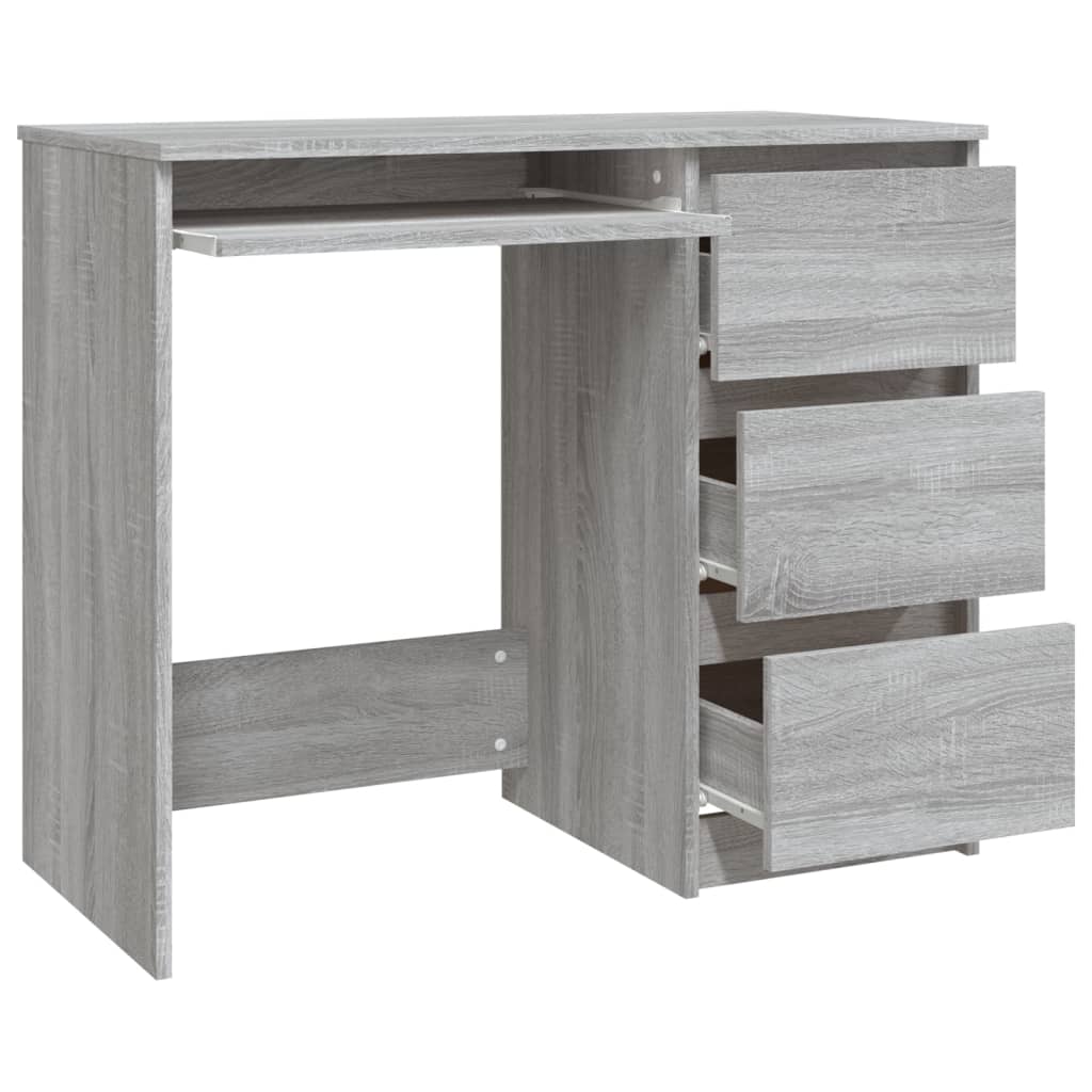 Scrivania Grigio Sonoma 90x45x76 cm in Legno Multistrato