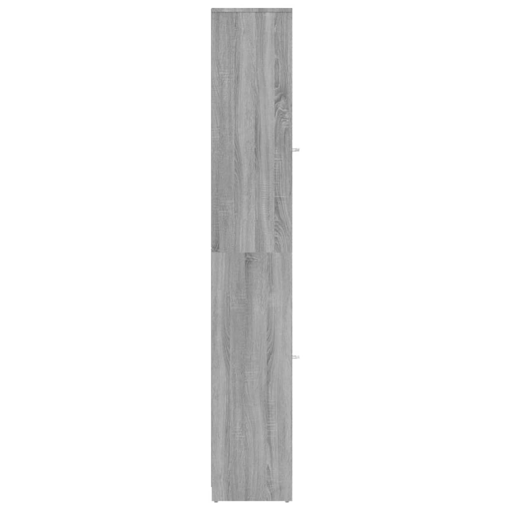 Armadietto Bagno Grigio Sonoma 30x30x183,5 cm Legno tecnico