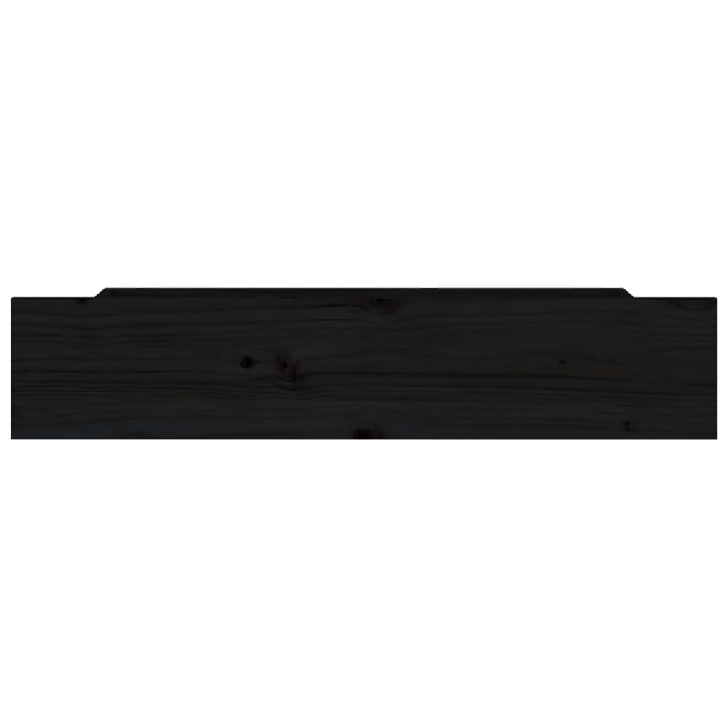 Cassettoni da Letto 4 pz in Legno Massello di Pino Nero