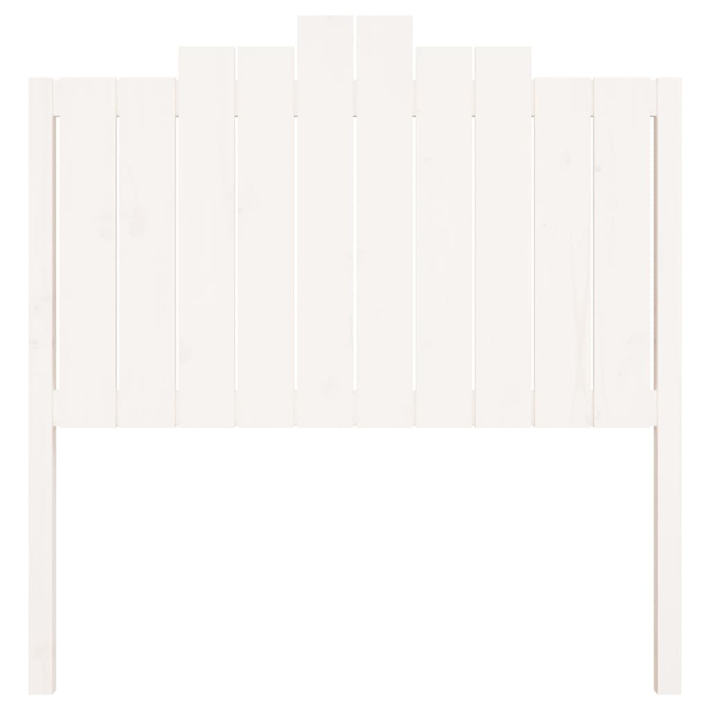 Testiera per Letto Bianca 106x4x110cm in Legno Massello di Pino
