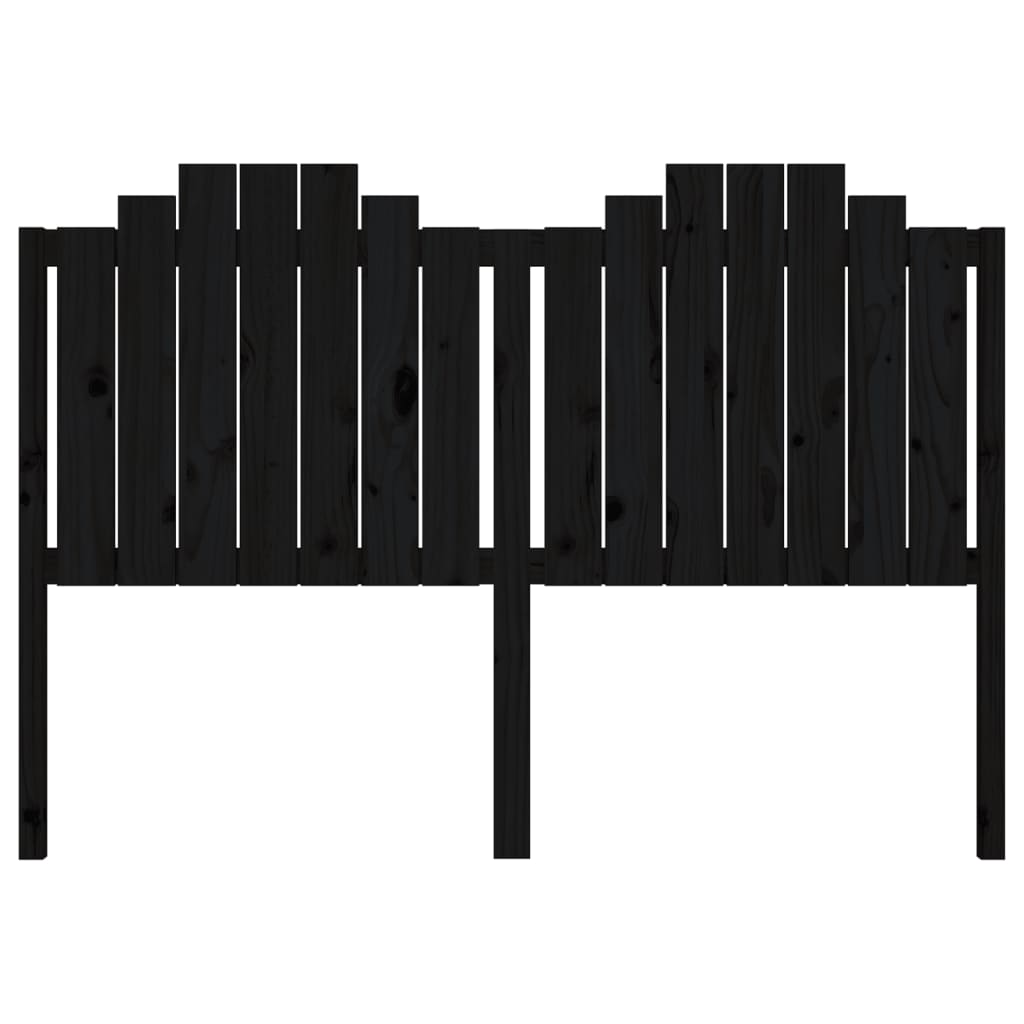 Testiera per Letto Nera 166x4x110 cm in Legno Massello di Pino