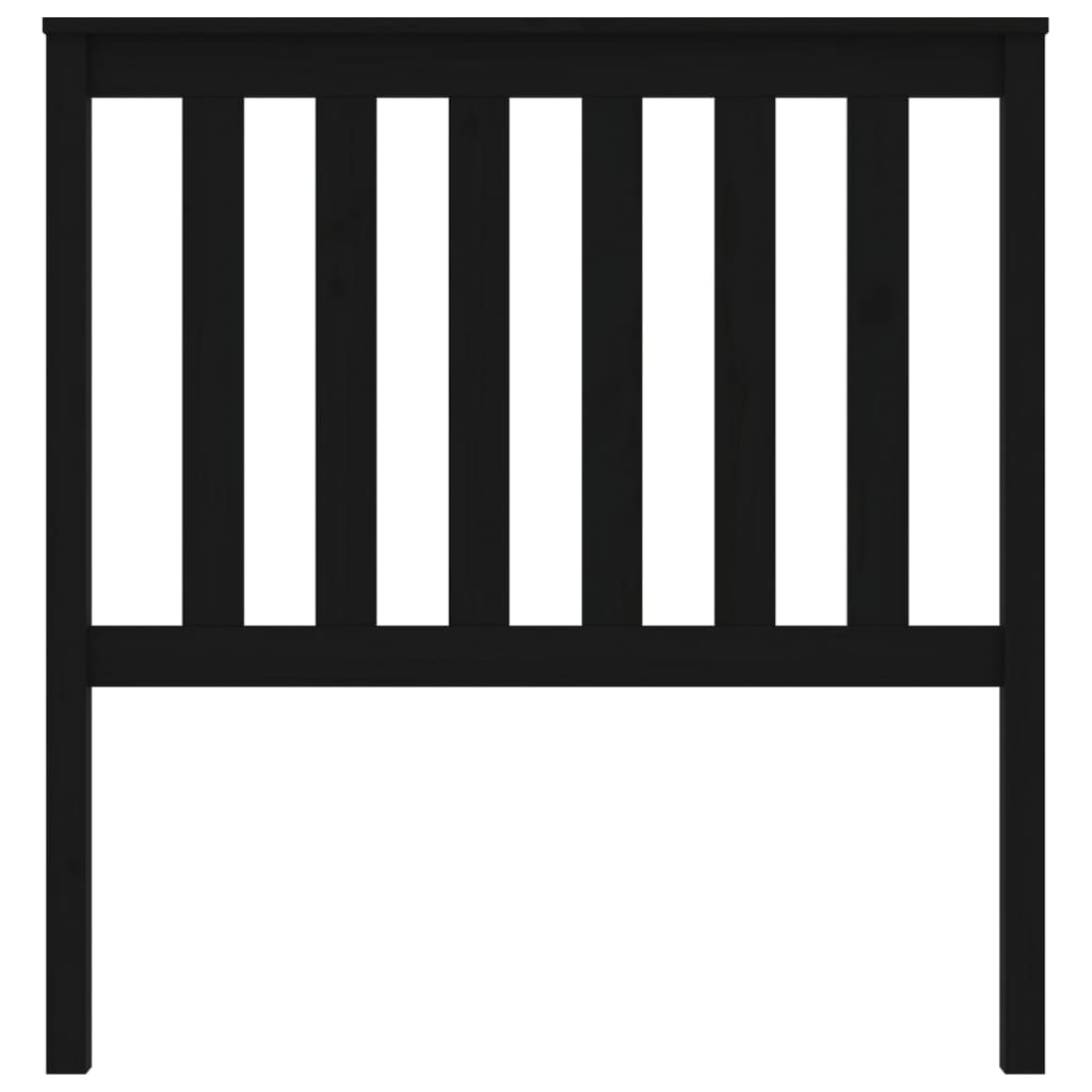 Testiera per Letto Nera 96x6x101 cm in Legno Massello di Pino
