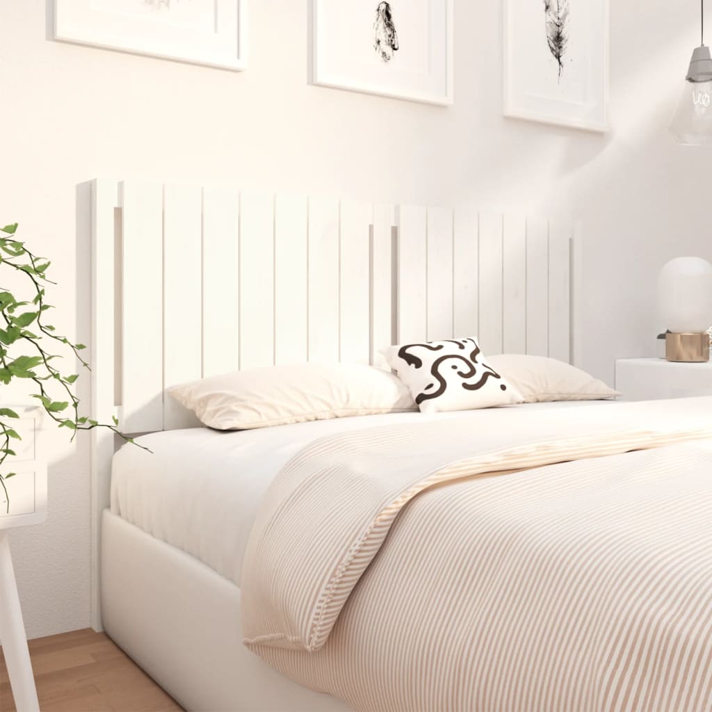 Testiera per Letto Bianca 165,5x4x100 cm Legno Massello di Pino