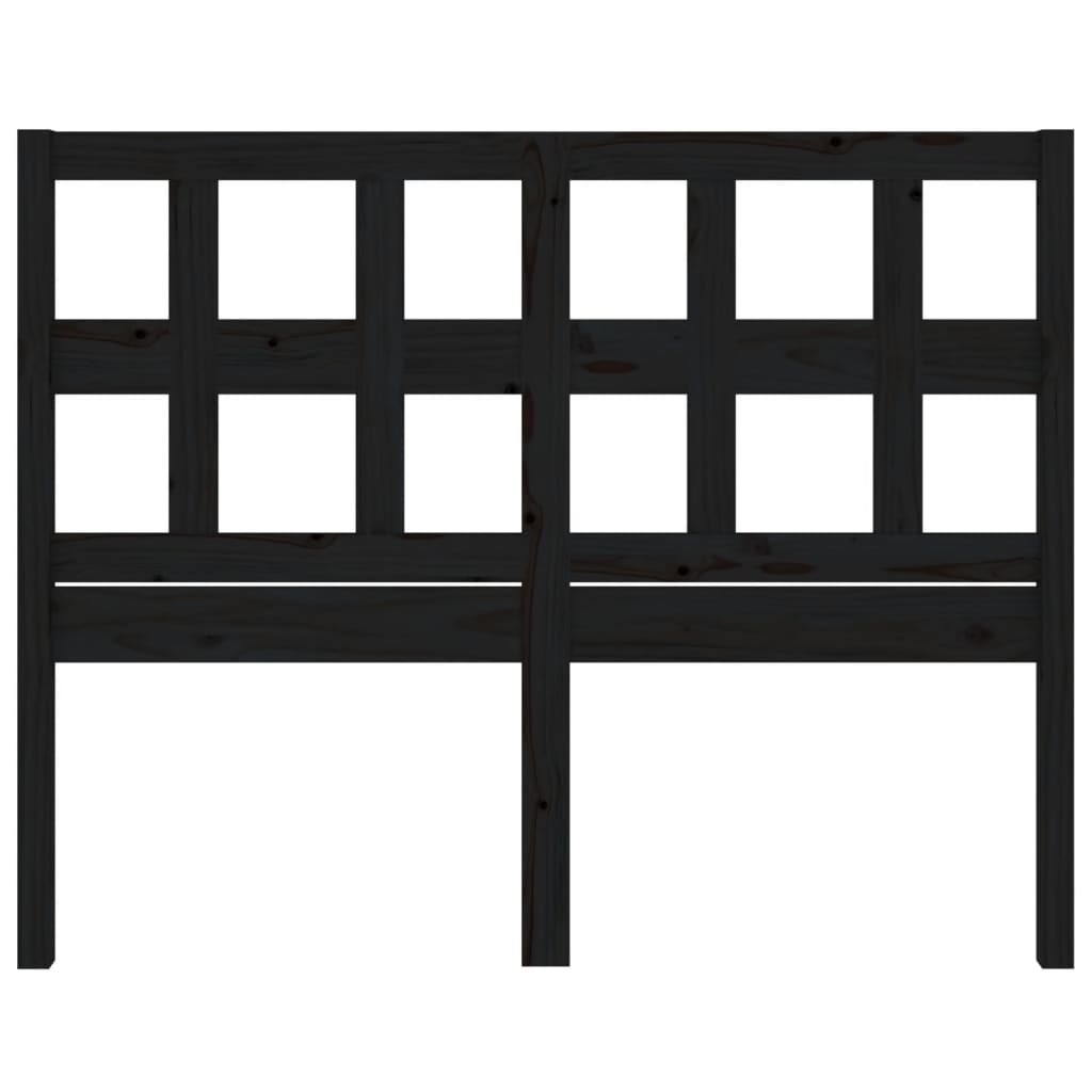 Testiera per Letto Nera 140,5x4x100cm in Legno Massello di Pino