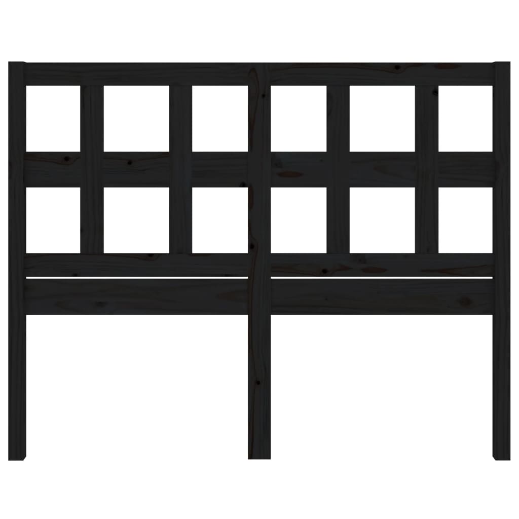 Testiera per Letto Nera 155,5x4x100 cm Legno Massello di Pino