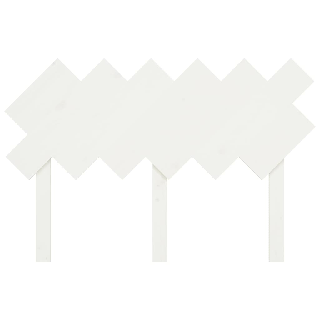 Testiera per Letto Bianca 122,5x3x80,5cm Legno Massello di Pino