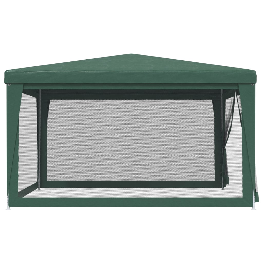Tenda per Feste con 4 Pareti Laterali in Rete Verde 4x4 m HDPE