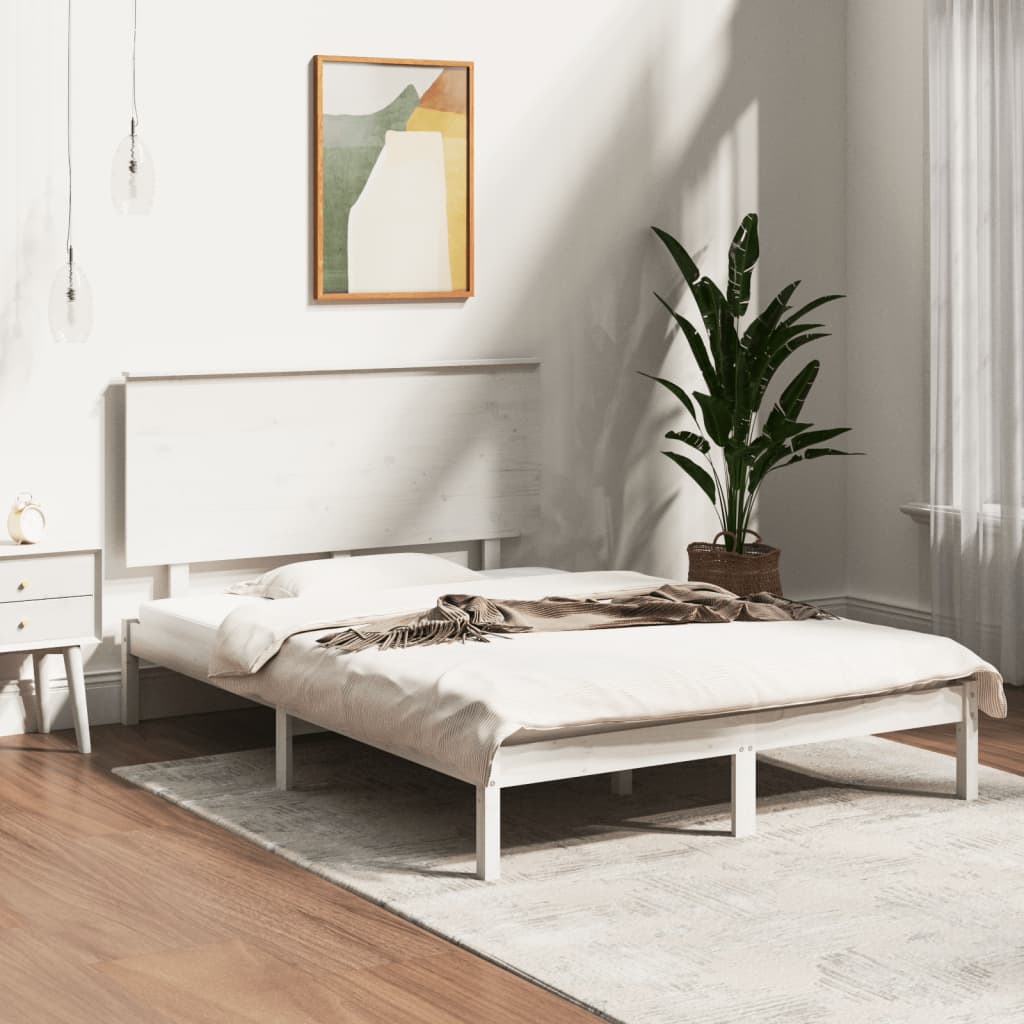 Giroletto senza Materasso Bianco 120x200 cm Legno Massello Pino