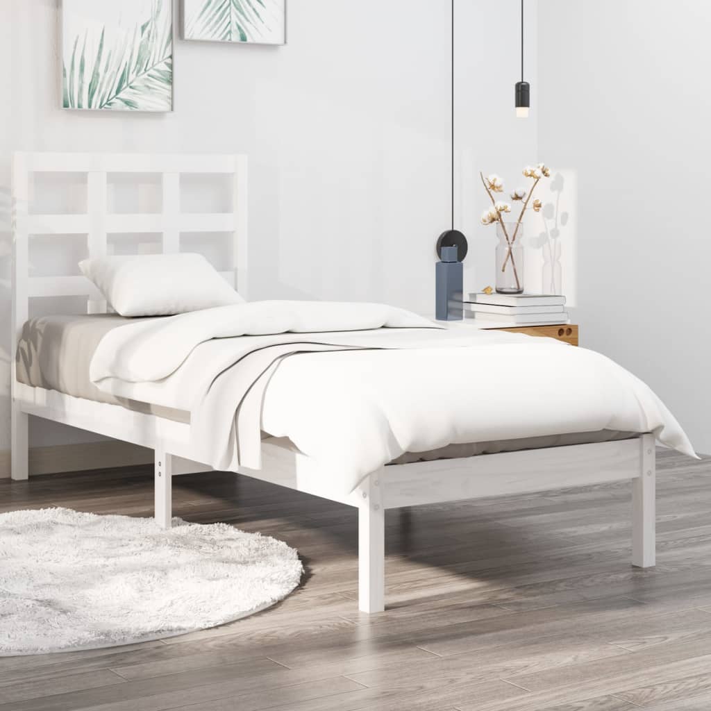 Giroletto Bianco in Legno Massello 75x190 cm Small Single