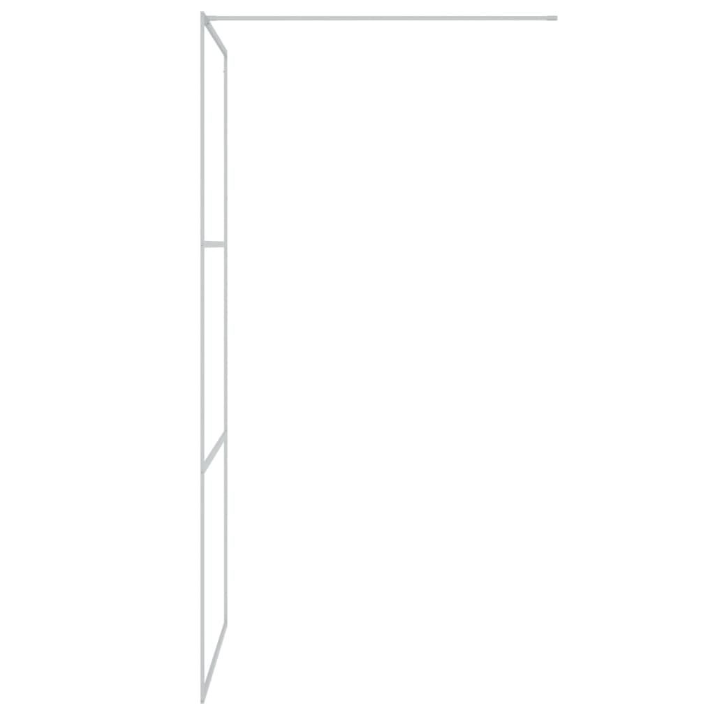 Parete Doccia Walk in Argento 90x195 cm Vetro Trasparente ESG