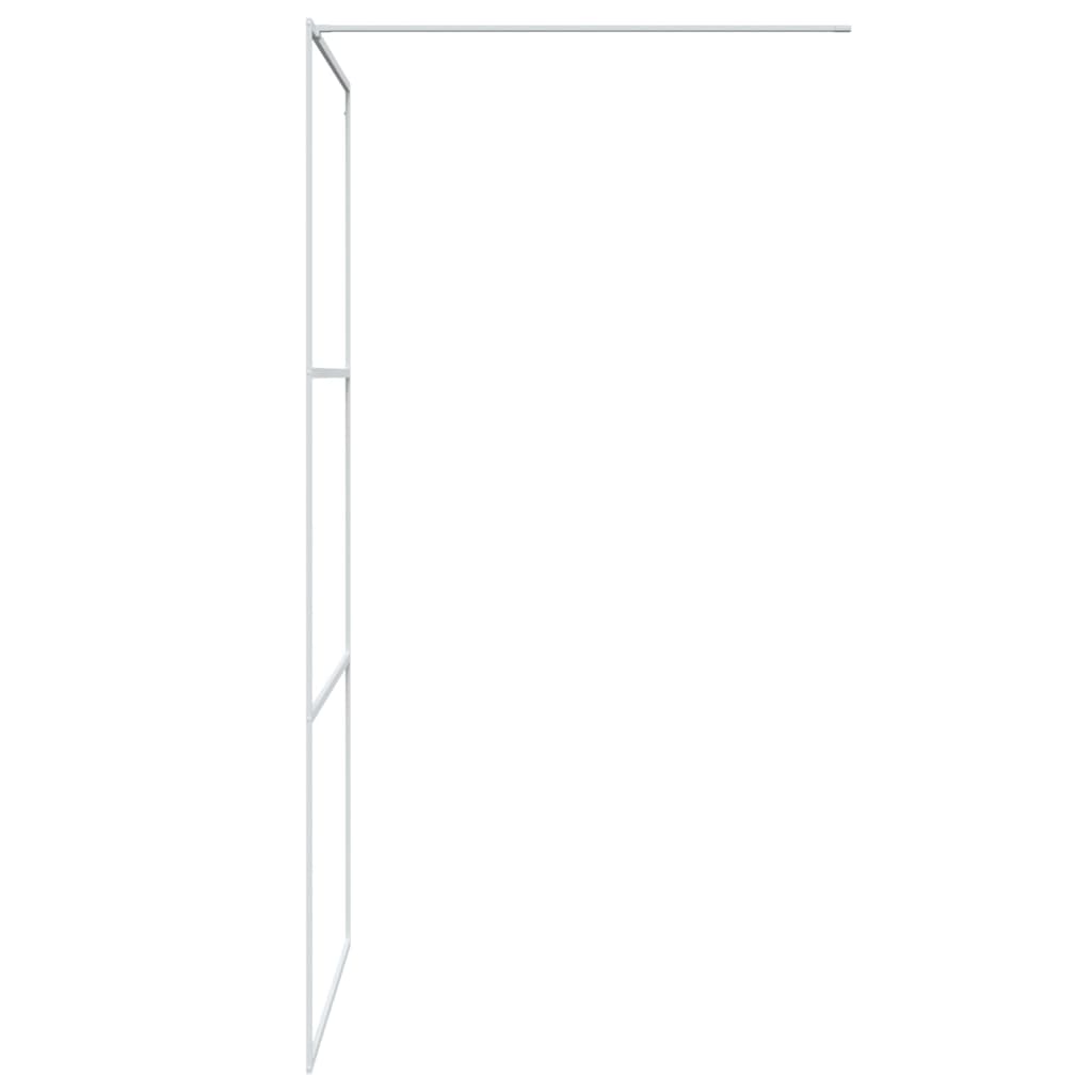 Parete Doccia Walk in Bianca 100x195 cm Vetro Trasparente ESG