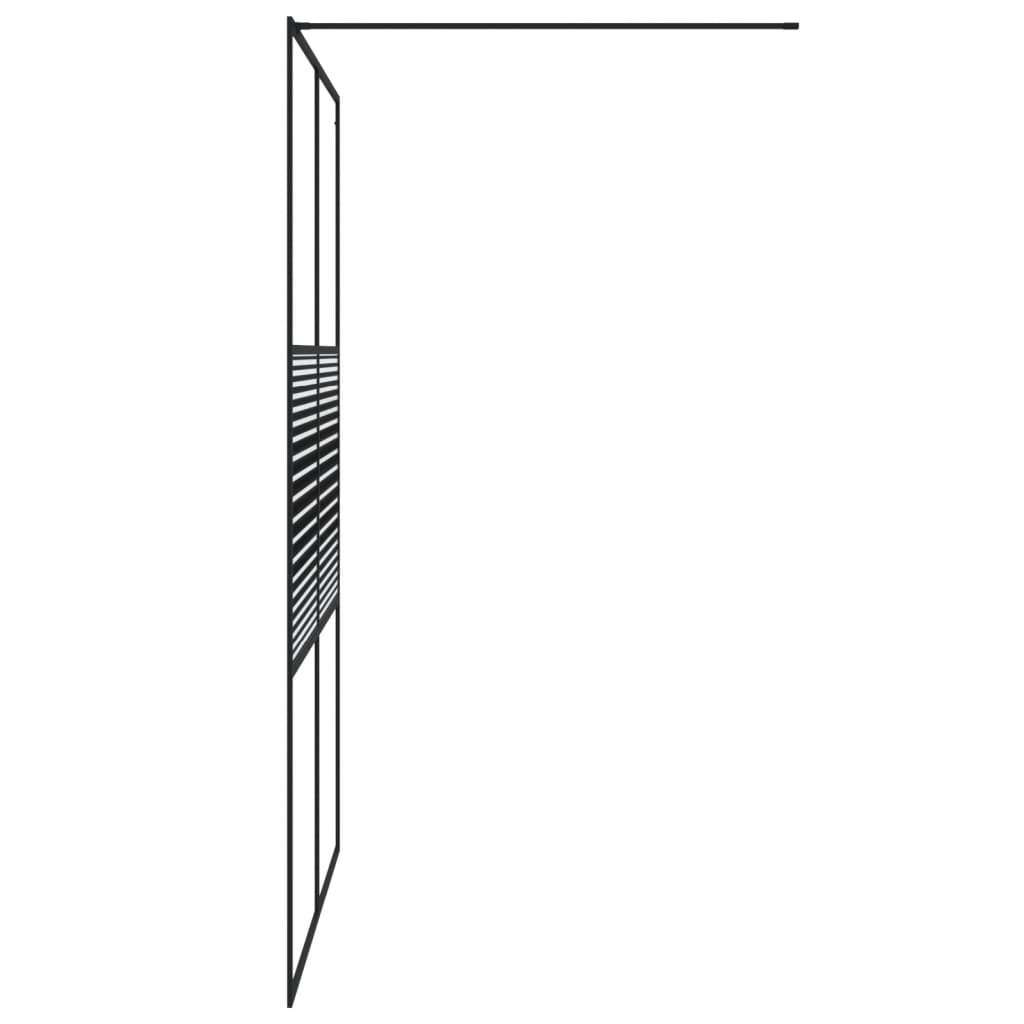 Parete Doccia Walk in Nero 140x195 cm Vetro Trasparente ESG