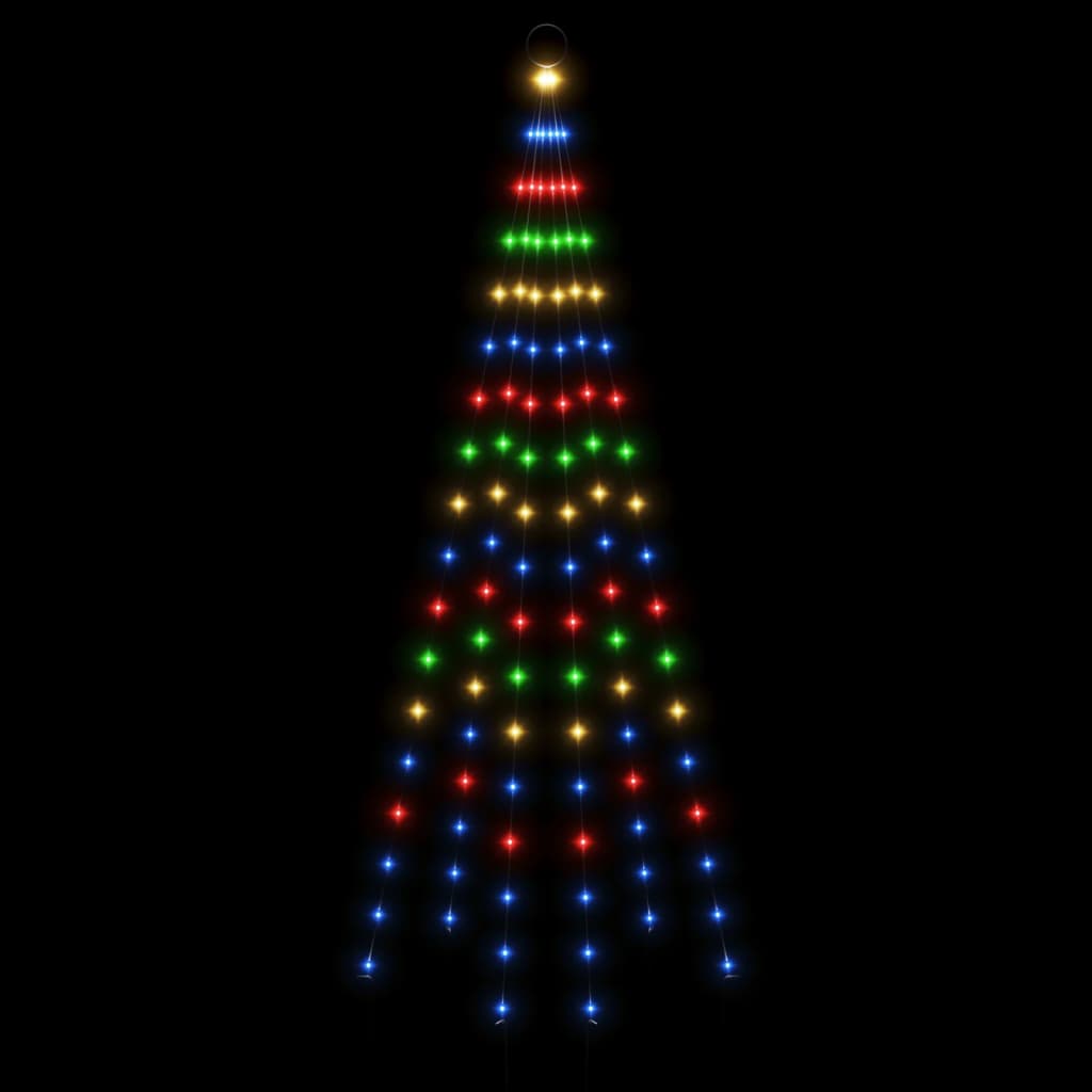Albero di Natale Pennone Colorato 108 LED 180 cm