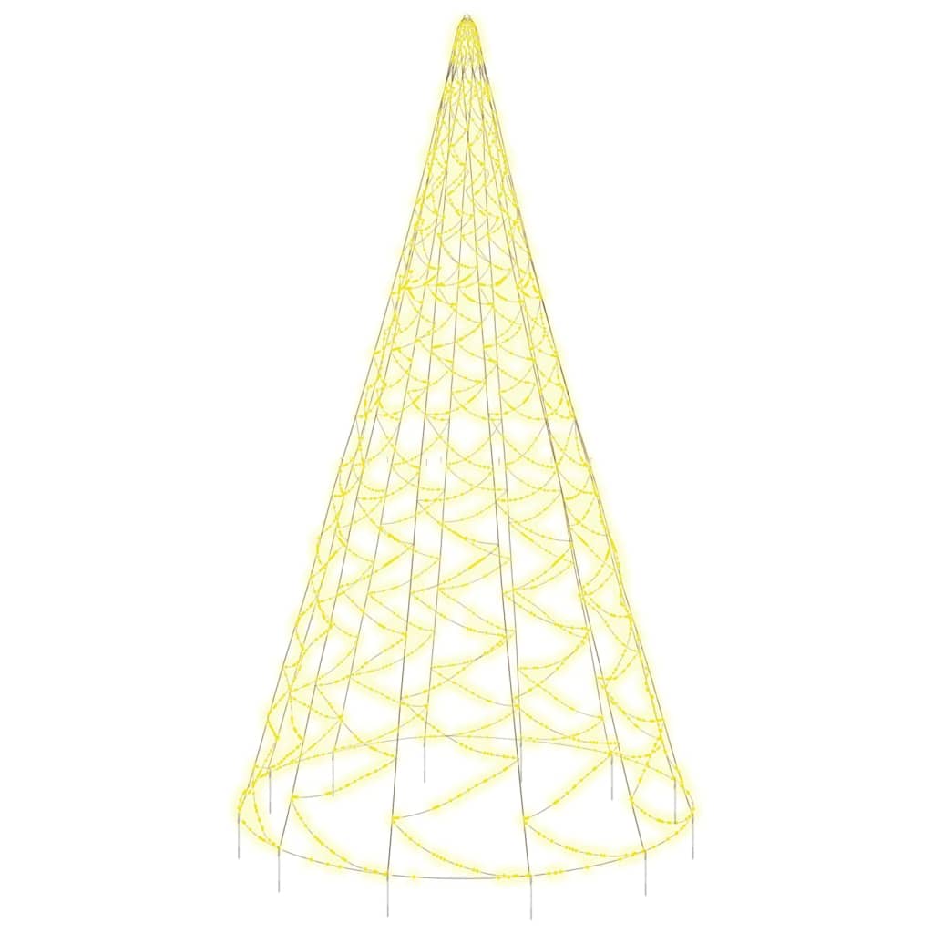 Albero di Natale Pennone Bianco Caldo 3000 LED 800 cm