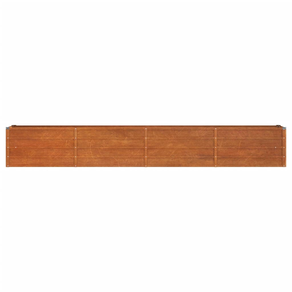 Letto Rialzato da Giardino Ruggine 320x40x45 cm Acciaio Corten
