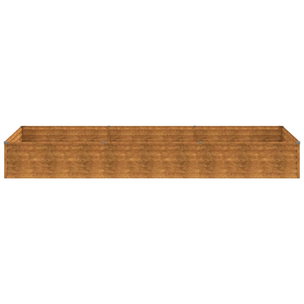 Fioriera Rialzata da Giardino 291x100x36 cm in Acciaio Corten