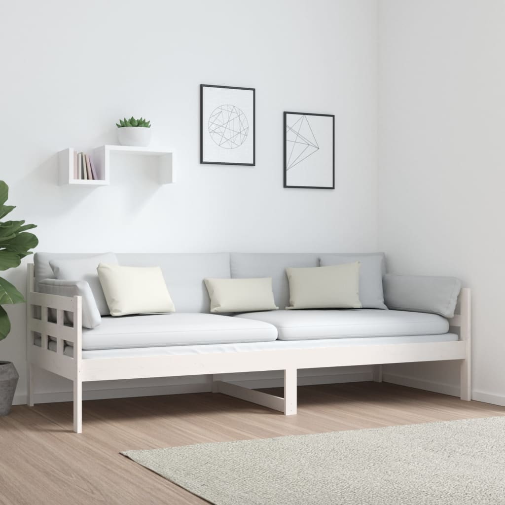 Dormeuse Bianca in Legno Massello di Pino 80x200 cm