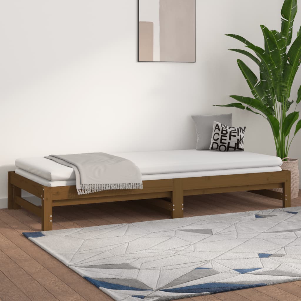 Dormeuse Estraibile senza Materasso Marrone Ambra 2x(90x200) cm