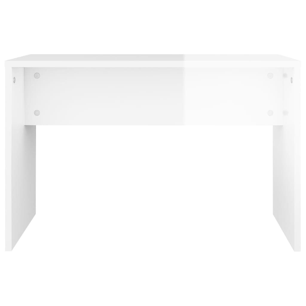 Sgabello da Toeletta Bianco Lucido 70x35x45cm Legno Multistrato