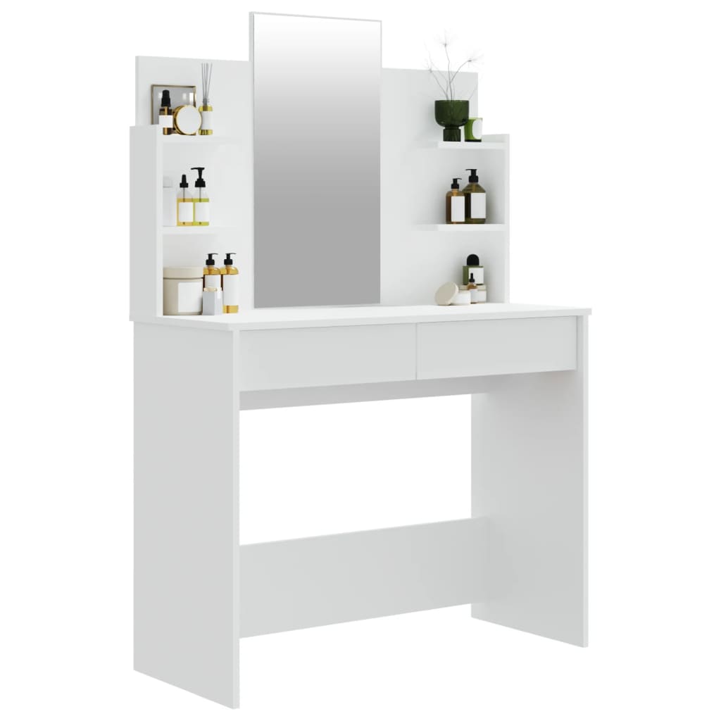 Toeletta con Specchio Bianco 96x40x142 cm
