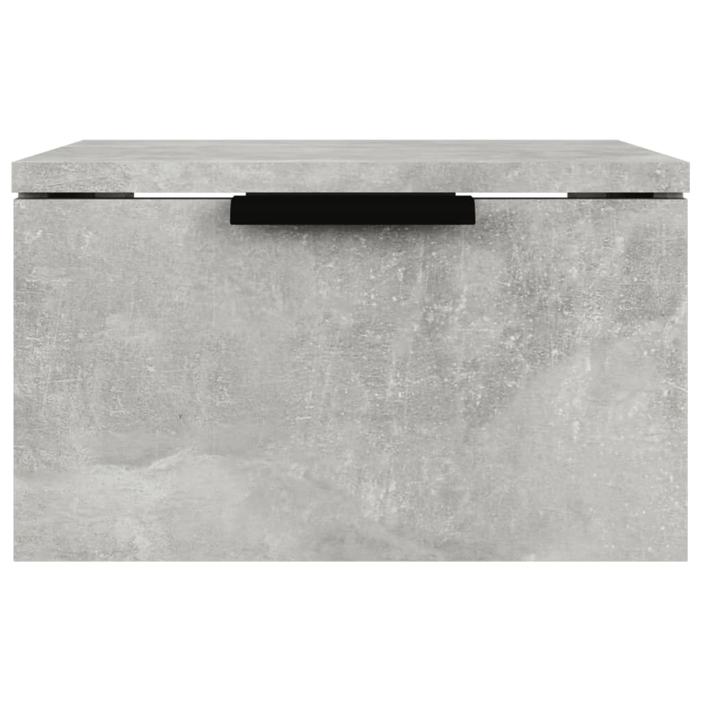Comodini a Muro 2 pz Grigio Cemento 34x30x20 cm