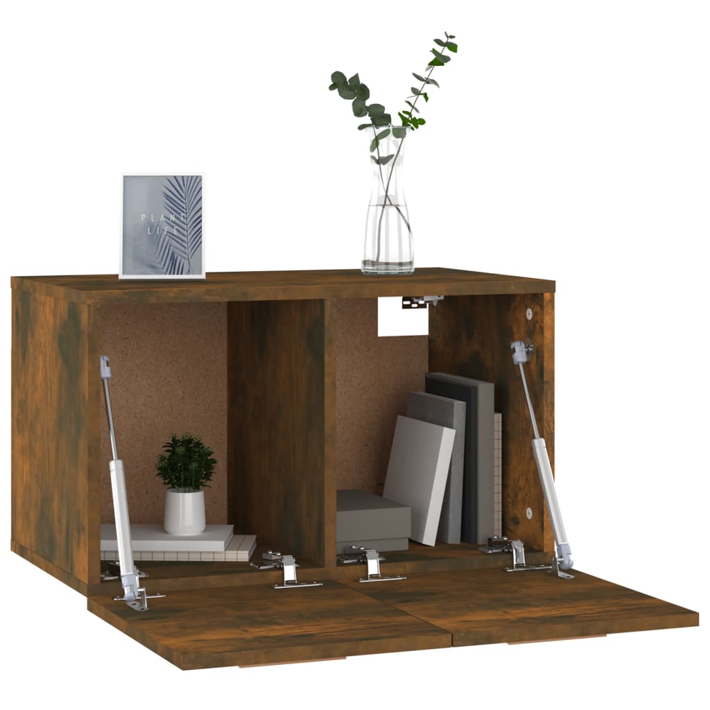 Mobile a Parete Rovere Fumo 60x36,5x35 cm in Legno Multistrato
