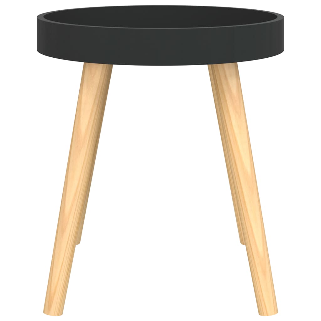 Tavolino Nero 38x38x40 cm Legno Multistrato e Massello di Pino