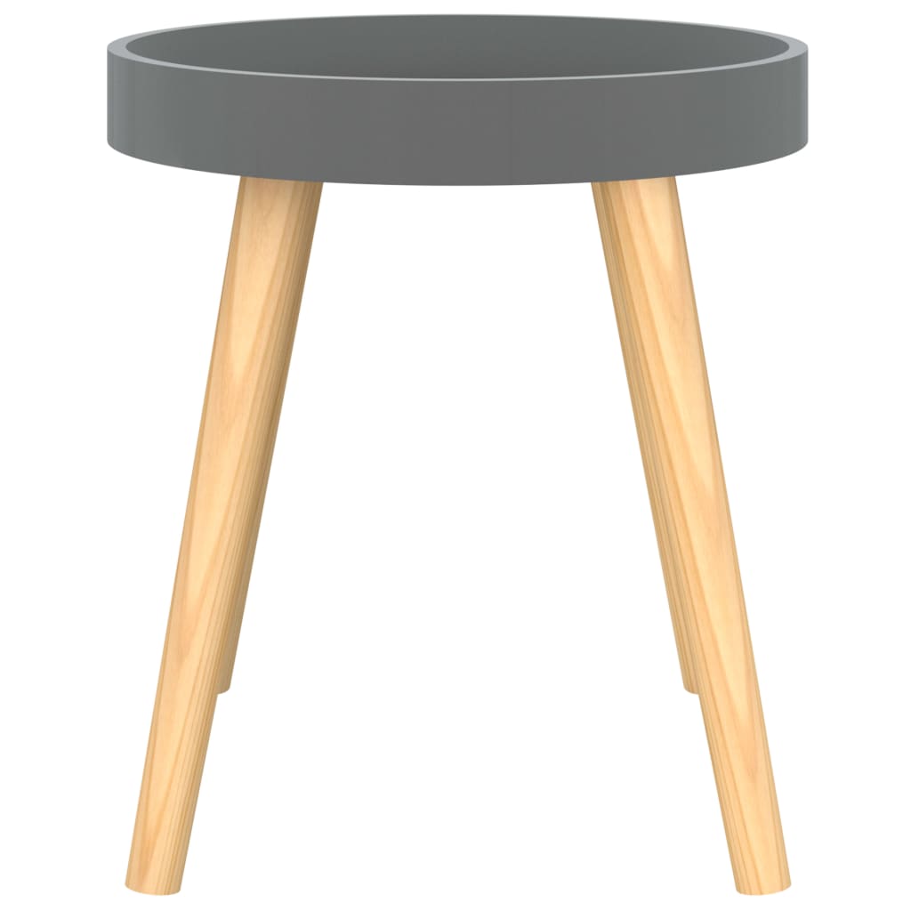 Tavolino Grigio 38x38x40cm Legno Multistrato e Massello di Pino