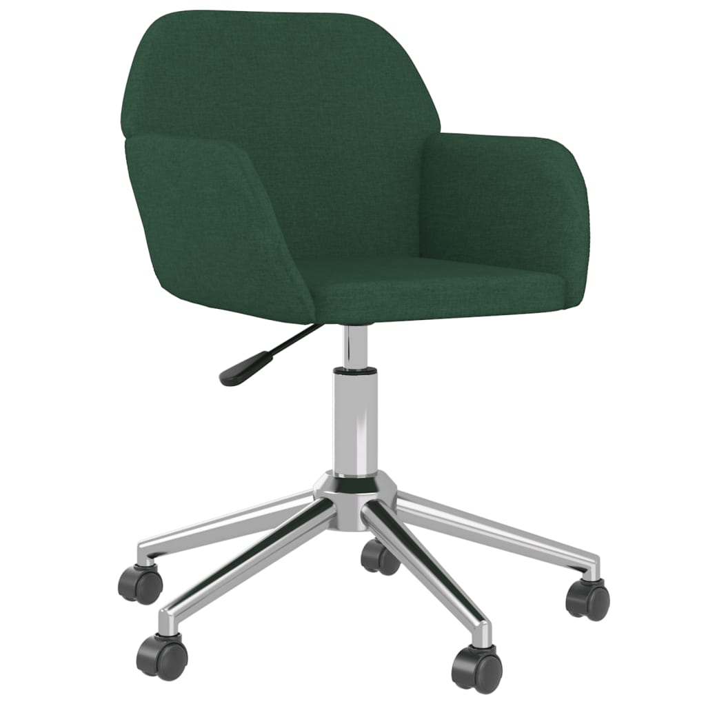 Sedia da Ufficio Girevole Verde Scuro in Tessuto