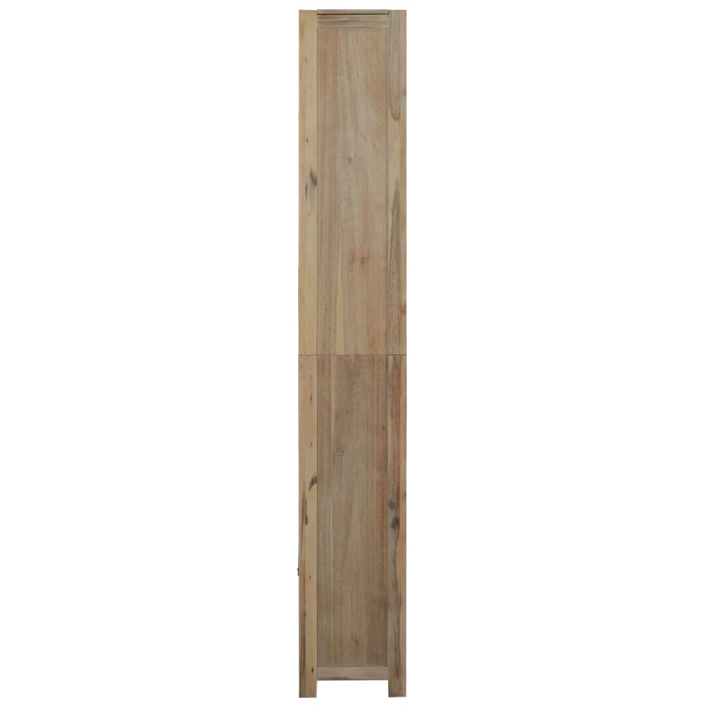 Libreria a 7 Ripiani 80x30x200 cm in Legno Massello di Acacia