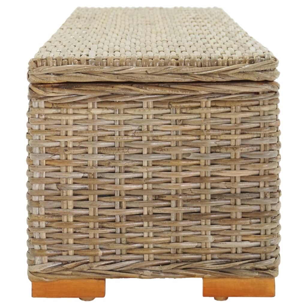 Portaoggetti 110 cm Rattan Kubu Naturale e Legno Massello Mogano