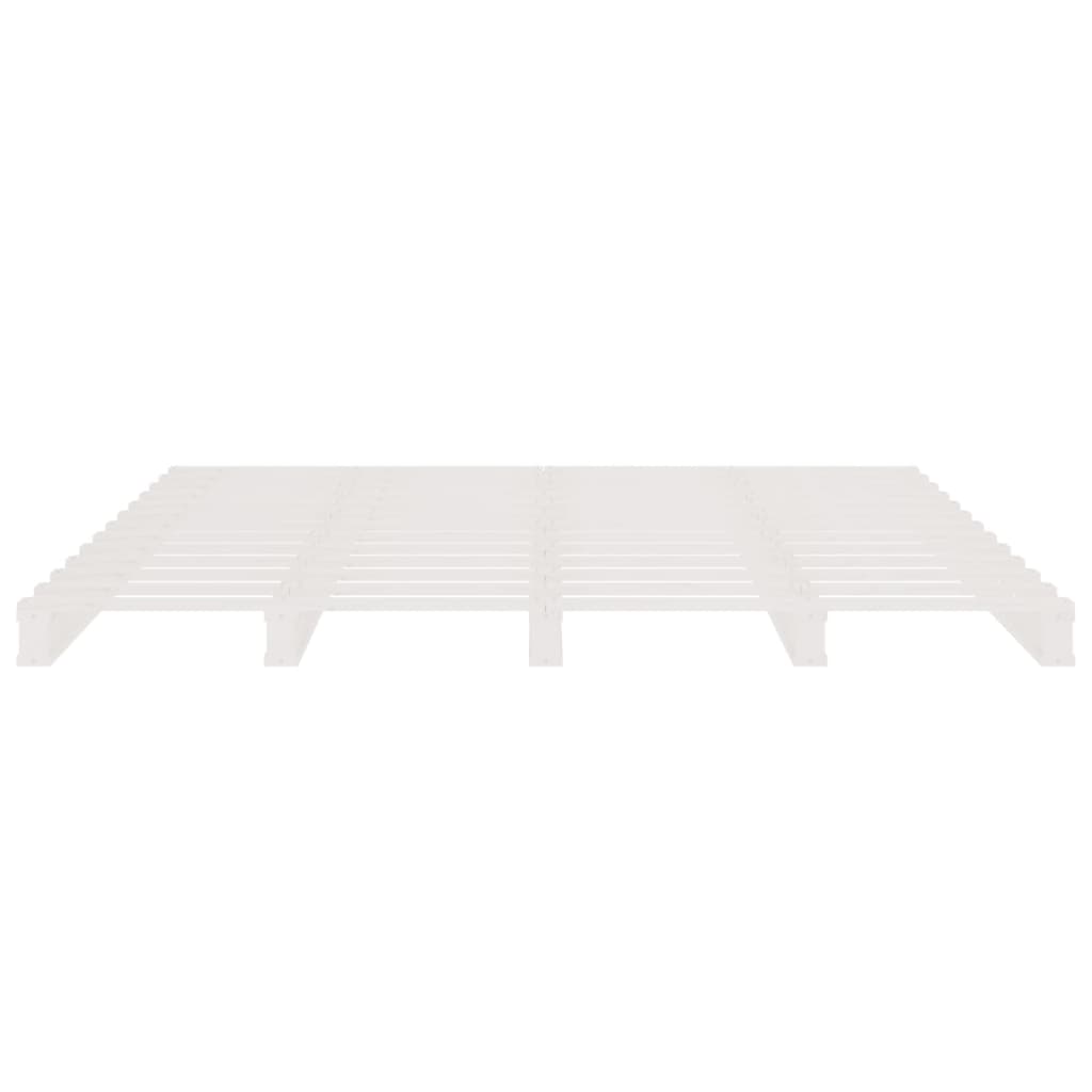 Letto a Pallet Bianco 140x200 cm in Legno Massello di Pino