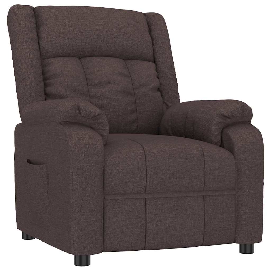 Poltrona reclinabile Marrone scuro 82 x 93 x 96 cm Tessuto
