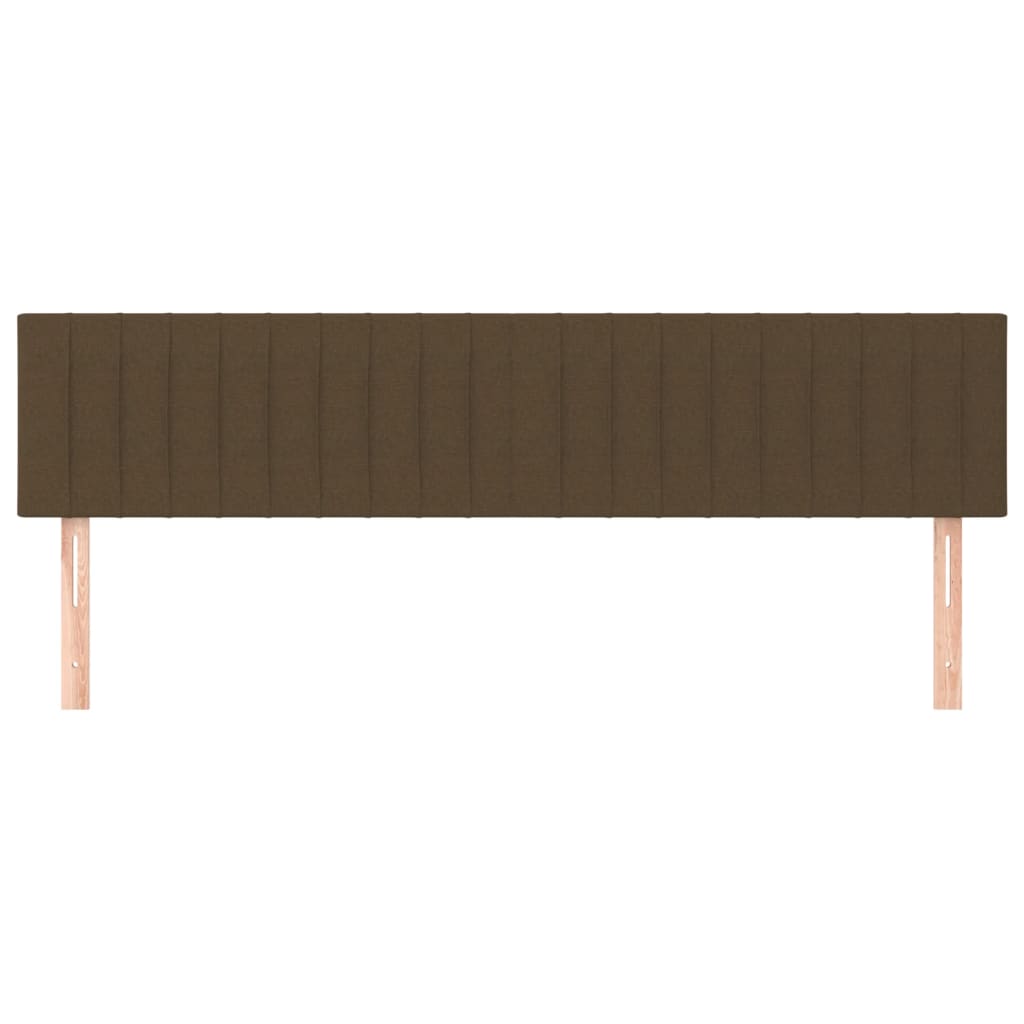 Testiera 2 pz Marrone Scuro 80x5x78/88 cm in Tessuto