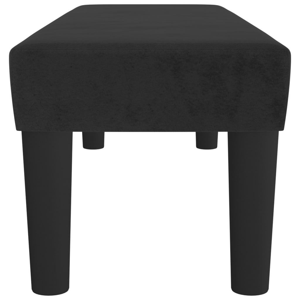 Panca Nera 100x30x30 cm in Velluto