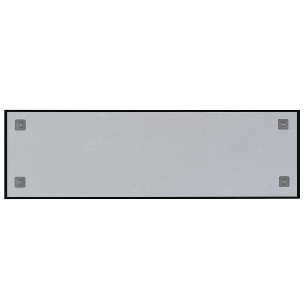 Lavagna Magnetica a Parete Nera 100x30 cm Vetro Temperato