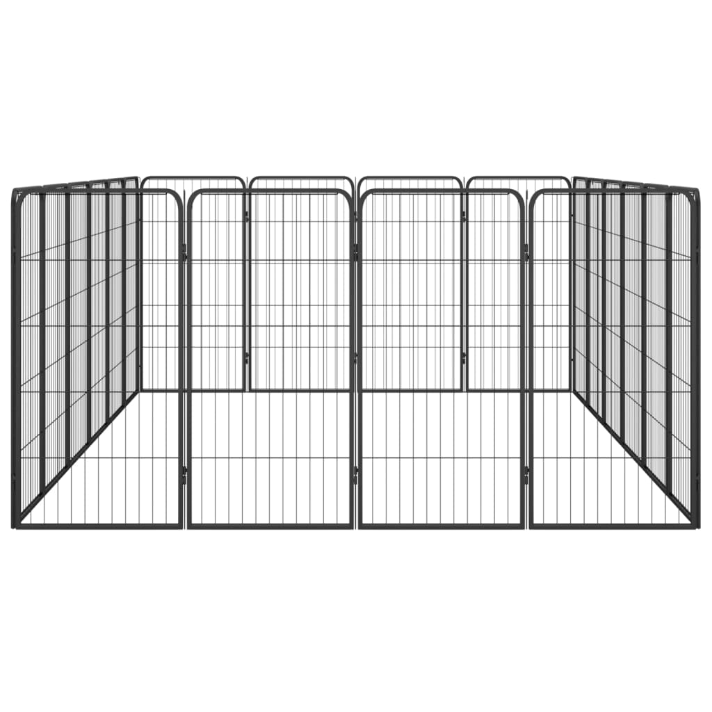 Box Cani 20 Pannelli Nero 50x100 cm Acciaio Verniciato Polvere