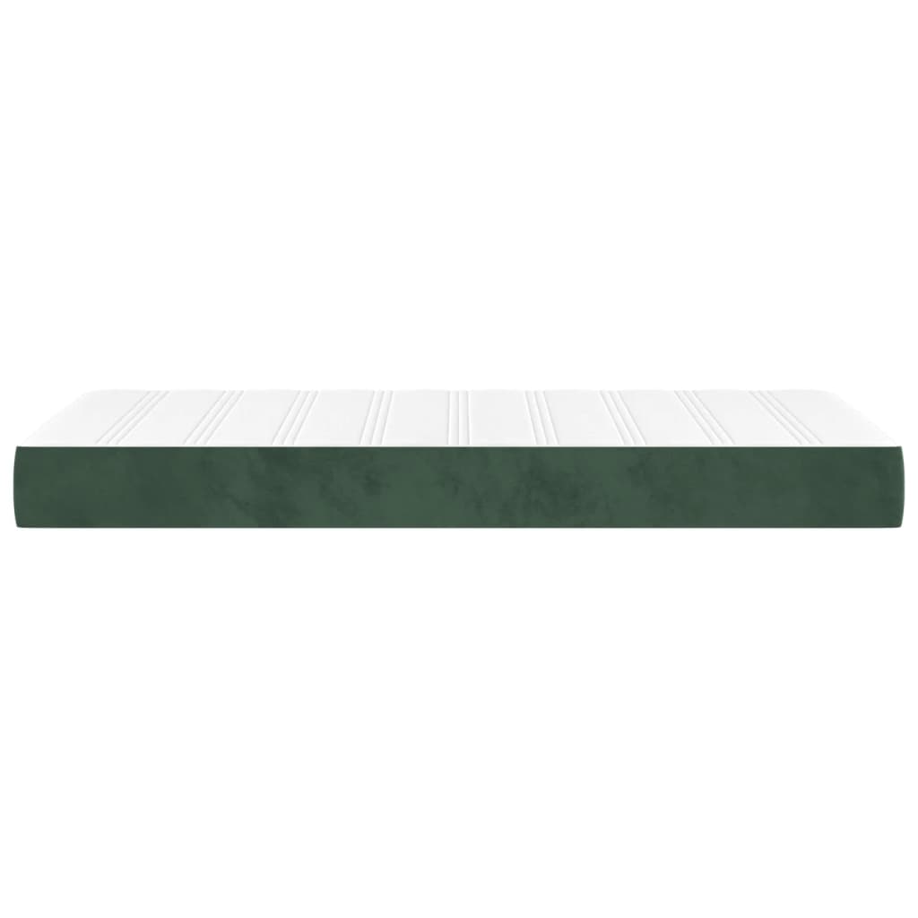 Materasso a Molle Verde Scuro 90x200x20 cm in Velluto