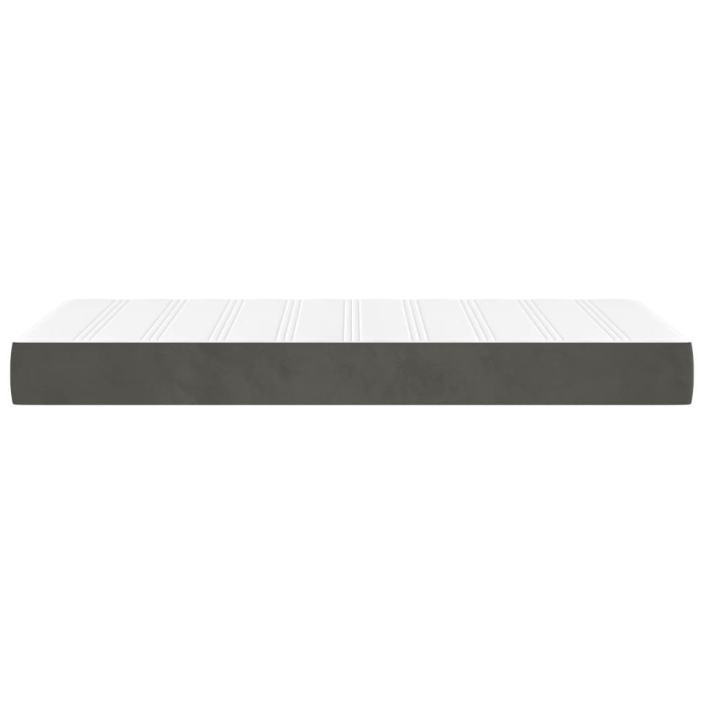 Materasso a Molle Grigio Scuro 100x200x20 cm in Velluto