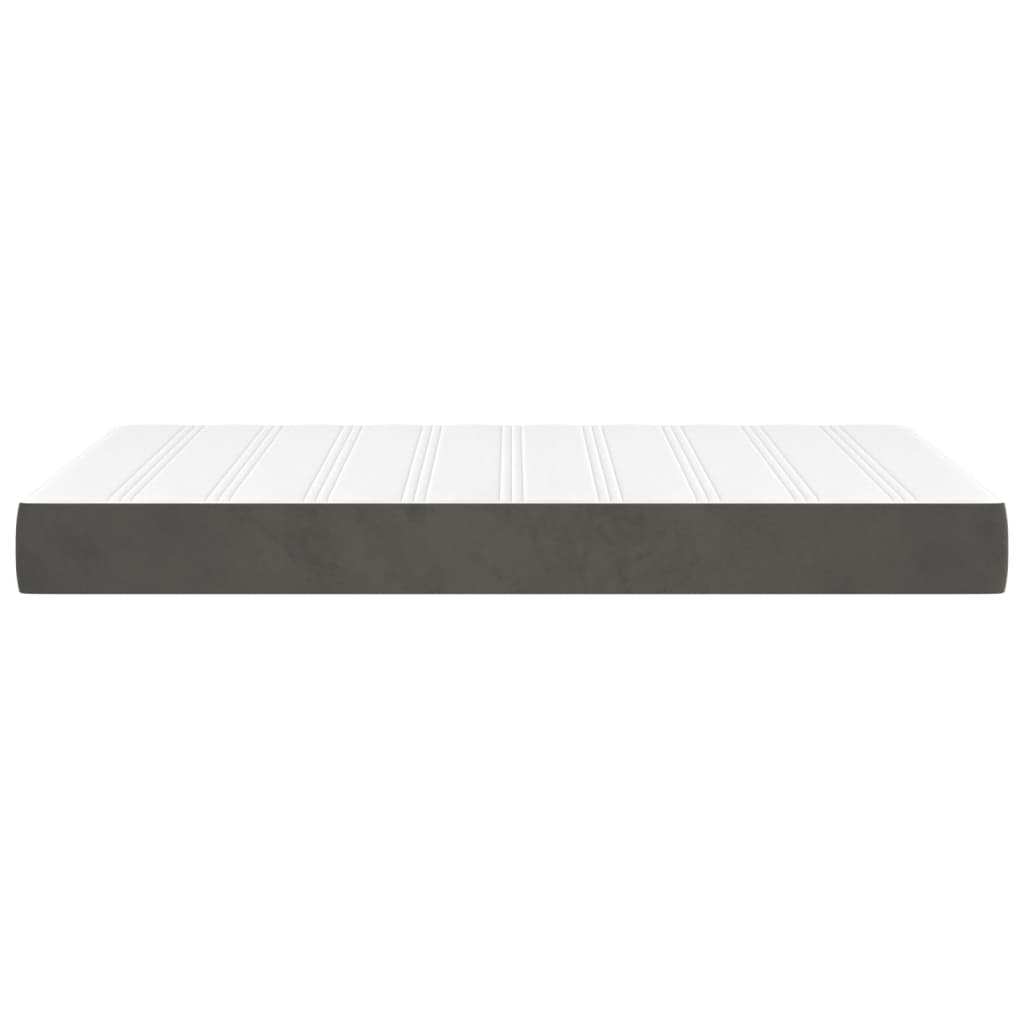 Materasso a Molle Grigio Scuro 120x200x20 cm in Velluto