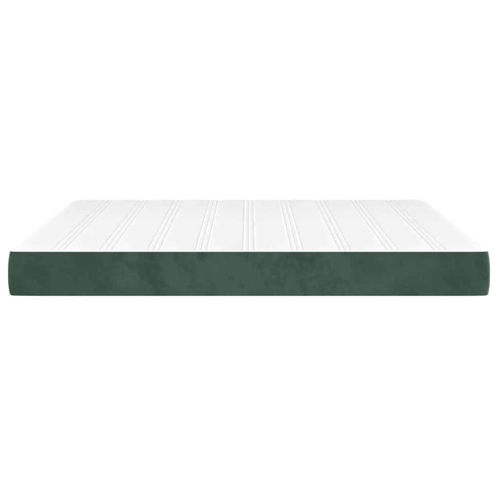 Materasso a Molle Verde Scuro 160x200x20 cm in Velluto