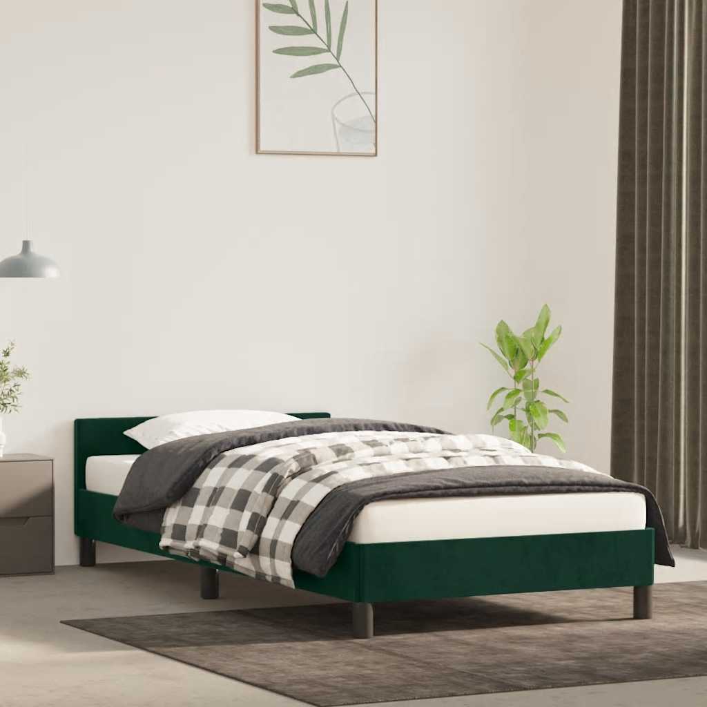 Giroletto senza Materasso Verde Scuro 90x200 cm in Velluto