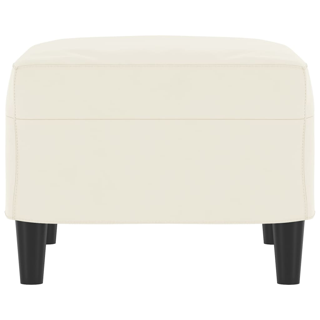 Poggiapiedi Crema 60x50x41 cm in Velluto