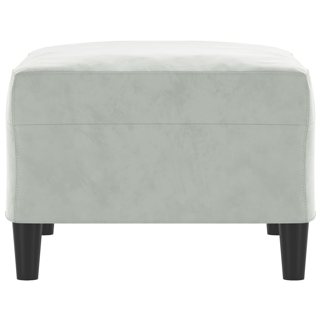 Poggiapiedi Grigio Chiaro 70x55x41 cm in Velluto