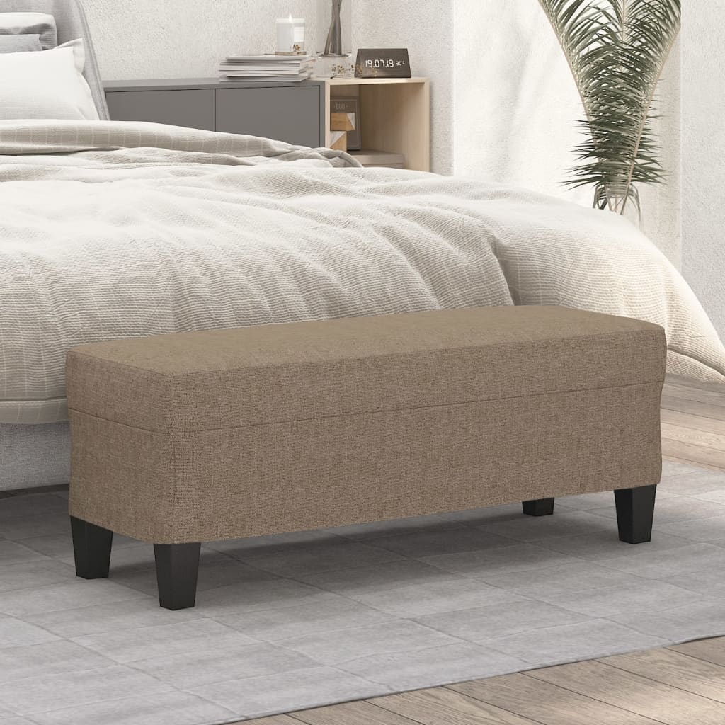 Panca Tortora 100x35x41 cm in Tessuto