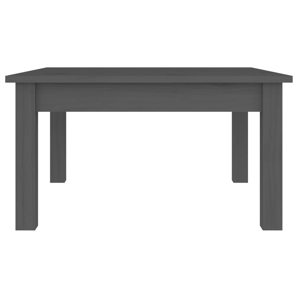 Tavolino da Salotto Grigio 55x55x30 cm Legno Massello di Pino
