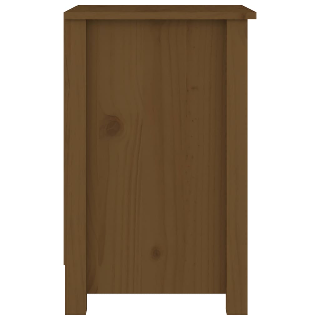 Comodino Marrone Ambrato 40x35x55 cm in Legno Massello di Pino